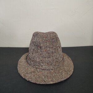 Vintage Irish Crushable Tweed Fedora Hat Stingy Brim Remay by Dupont Lined USA